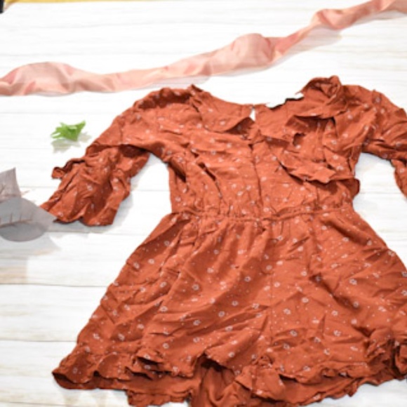 rust orange romper